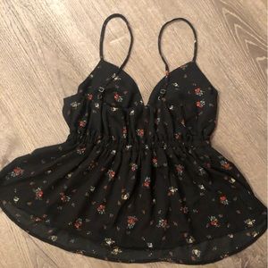 Active USA Black/floral tank top